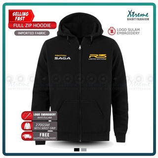 เสื้อกันหนาว มีฮู้ด ลาย Proton Saga Sedan R3 Race Rally Research Limited Edition แฟชั่นสําหรับผู้ชาย