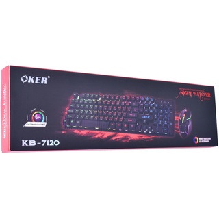 คีย์บอร์ดมีไฟ+เมาส์มีไฟ OKER KB-7120