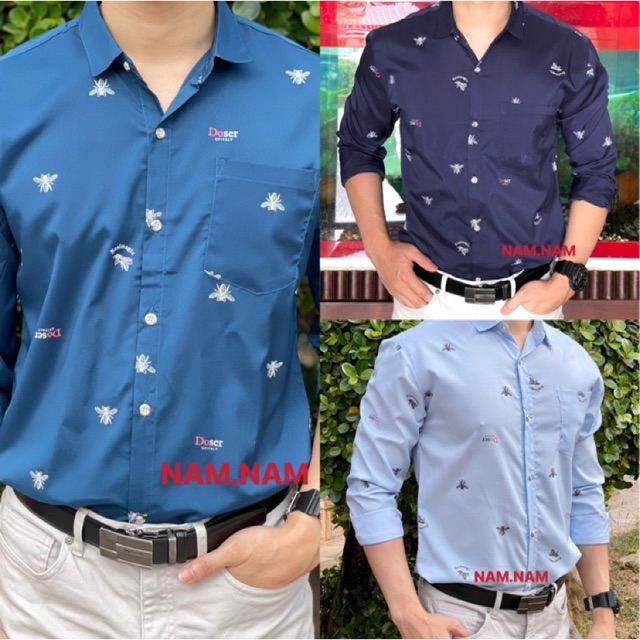 เสื้อเชิ้ตแขนยาว ผู้ชาย รหัส G010 (สั่งเพิ่มไซส์ 1-2 size)