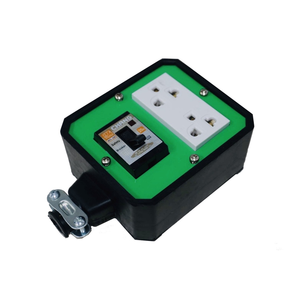 บล๊อคยางพาราแท้ JPS 2 ช่องเสียบ มี เบรกเกอร์ มีไฟแสดงการทำงาน 4x4 BK (Without power cord) - รูปที่ 2