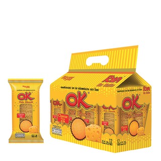 โอเค บิสกิต แผ่นบาง รสชีส 30 กรัม 12 ห่อ x 1 แพ็ค Okay cheese biscuits thin strips 30 grams, 12 packs x 1 pack