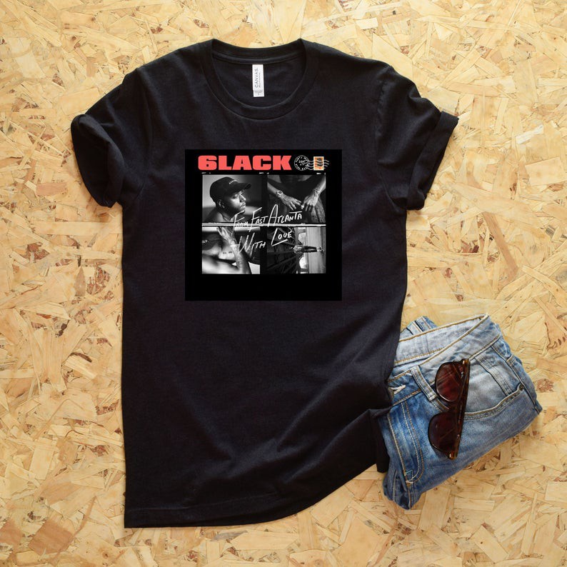 [COD]ใหม่ล่าสุด เสื้อยืดคอกลม แขนสั้น ผ้าฝ้าย 100% ลาย Atlanta With Love 6Lack GS 6 แพ็ก