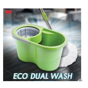 พร้อมส่ง💥3M สก๊อตซ์-ไบรต์®ถังปั่นอีโค่ดูโอ้ววอช พร้อมชุดไม้ถูพื้นไมโครไฟเบอร์Scotch-Brite® Eco DuaL Wash Spin Mop Bucket