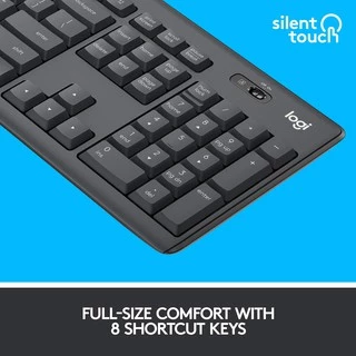 🔥ขายดีมาก🔥คีย์บอร์ดและเมาส์ไร้สาย Logitech MK295 Silent Wireless Combo keyboard คีย์ไทย-อังกฤษ 1y