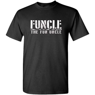 Tee เสื้อสีขาว เสื้อยืดผ้าฝ้าย พิมพ์ลาย Funcle The Fun Uncle - Family Joke Funny สําหรับผู้ชาย