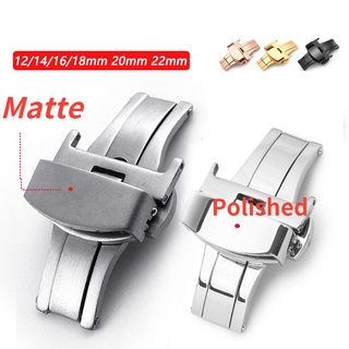 สายนาฬิกาข้อมือ สเตนเลส เนื้อแมตต์ หัวเข็มขัดผีเสื้อ 16 มม. …