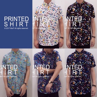 PRINTED SHIRTเสื้อเชิ้ต แขนสั้น พิมพ์ลาย