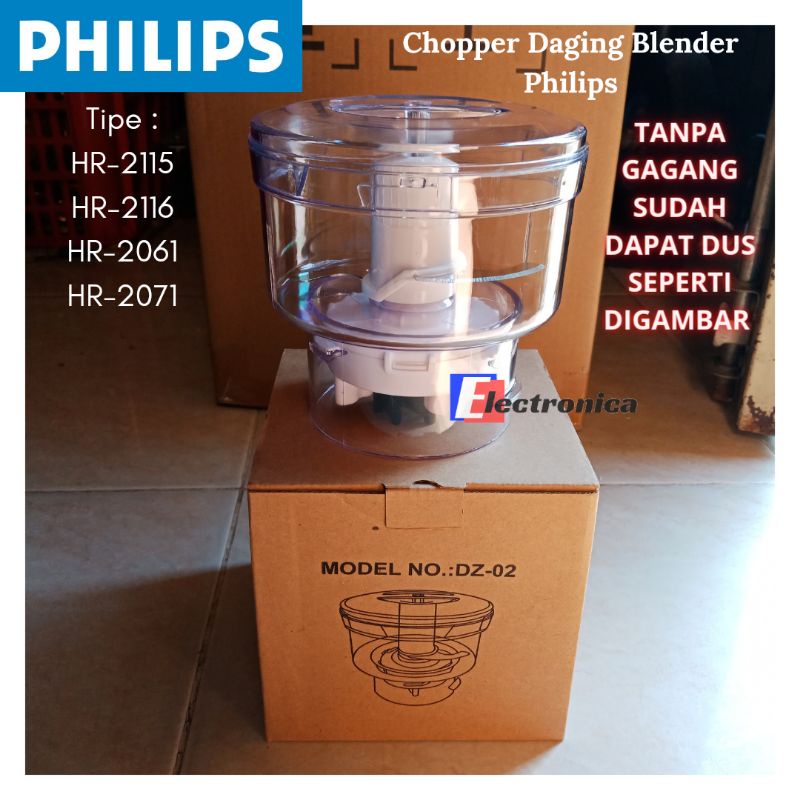 Philips BLENDER Meat CHOPPER แบบไม่มีด้ามจับเหมาะสําหรับ Type HR 2115 HR 2116 HR 2061 HR2071