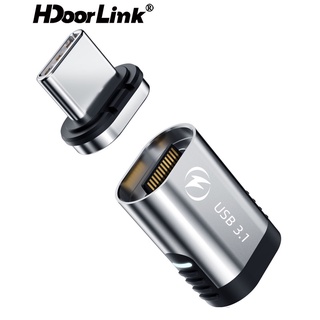 Hdoorlink อะแดปเตอร์แปลงแม่เหล็ก 24 Pin Type C 100W USB C 3.1 5A PD 10Gbp/s 4K สําหรับ NoteBook Pro Samsung