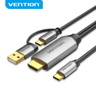 Vention สาย USB C เป็น HDMI 4K 60HZ HDCP 2.2 สายวิดีโอ พร้อมพลังงาน USB สําหรับโทรศัพท์มือถือ แล็ปท็อป