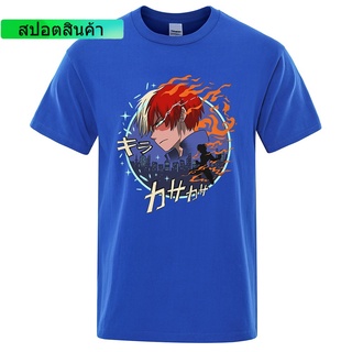 เสื้อยืดแขนสั้นลําลอง ผ้าฝ้าย ระบายอากาศได้ดี พิมพ์ลายอนิเมะ My Hero Academia แฟชั่นฤดูร้อน สไตล์สตรีท สําหรับผู้ชาย