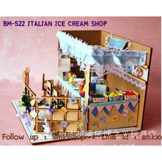 DIY บ้านตุ๊กตาจิ๋ว BM-522 Italian Ice Cream Shop - No light