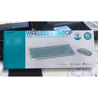 OKER ชุดคีย์บอร์ดเมาส์ไร้สาย Wireless keyboard mouse Combo set รุ่น K885