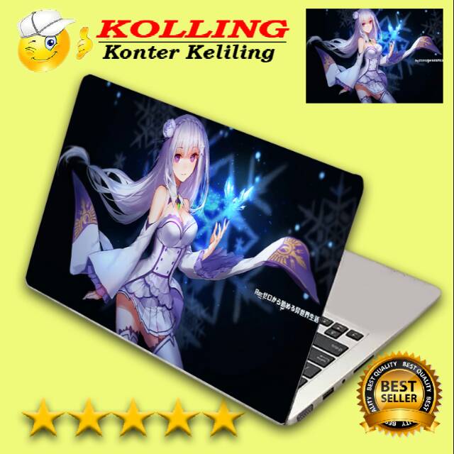 Garskin Laptop emilia_ black_paper_Re Zero Skin Laptop Sticker Laptop