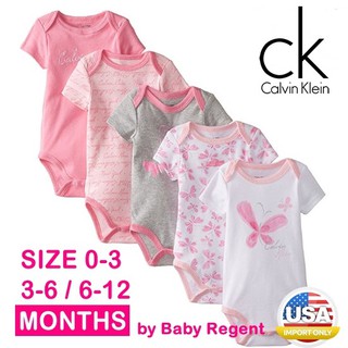 🇺🇸 USA 🇺🇸 บอดี้สูท เด็ก Calvin Klein Baby Bodysuit แพ็ค 5 ตัว 0-3/3-6M แท้จาก CK USA