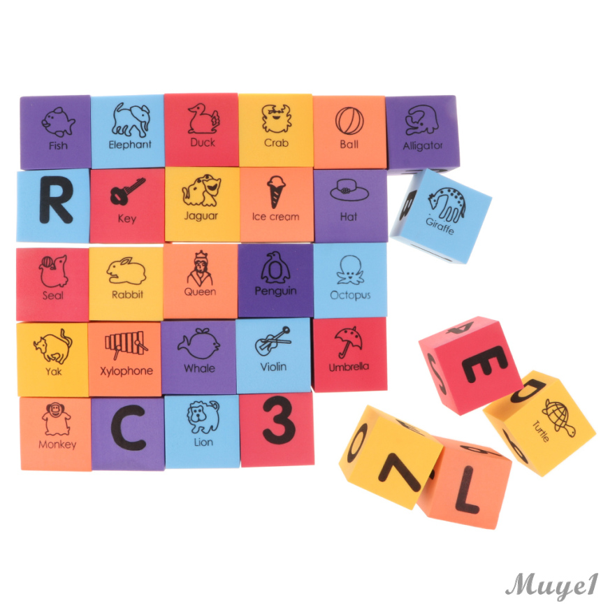 30Pcs EVA Foam Building Block Toy Alphabet Letter Number Cognition ...