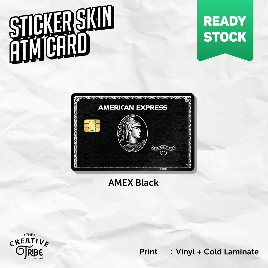 สติ๊กเกอร์การ์ด Amex Black Skin สําหรับ ATM / Etoll / RFID