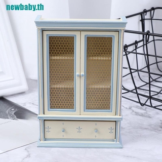 【NEWBABY】เฟอร์นิเจอร์ตู้โชว์ สีขาว สําหรับบ้านตุ๊กตา 1:12