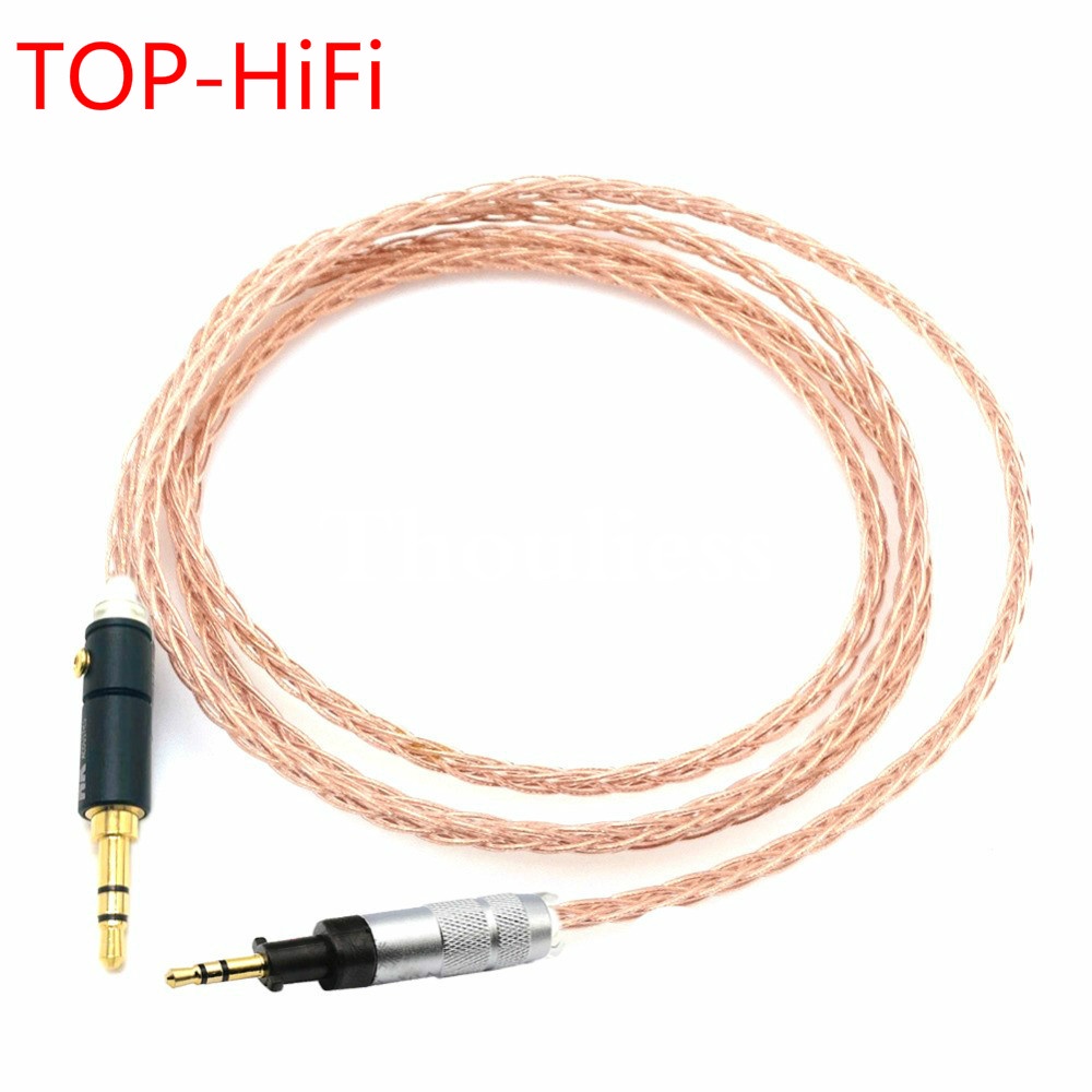 TOP-HiFi DIY 7N คริสตัลทองแดง 8 แกน Litz Braid หูฟังอัพเกรดสายสําหรับ J55 J55A J88 J88A หูฟัง