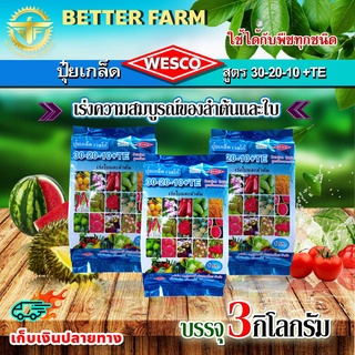 แพ็ค 3 WESCO ปุ๋ย 30-20-10 +TEเร่งความสมบูรณ์ของลำต้นและใบ