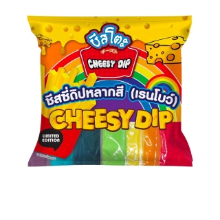 ชีสดิปสายรุ้ง 7สี/แพค สีละ 160กรัม ตรา ชีสโตะ ชีสดิปเรนโบว์ ชีสดิป ชีสโตะ ชีสดิปเพียวฟู้ดส์ ชีสดิปจุ้มเฟรนช์ฟรายส์