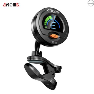 Aroma At - 11 Clip - On จูนเนอร์หน้าจอสีสําหรับกีตาร์เบสอูคูเลเล่ไวโอลิน