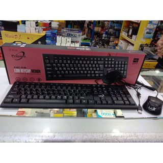 Primaxx KMC-518 Waterproof Keyboard+Mouse USB ชุดคีย์บอร์ด+เมาส์ (สีดำ)