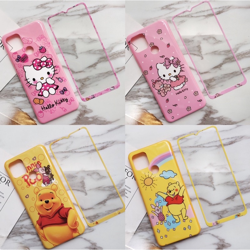 เคส+ฟิล์มกระจกลายน่ารักมากๆๆ สำหรับรุ่นOPPO A57-Realme5/5IC3 A93-Reno5 5G -Reno4/4GA12-A5S-A7-F5--A31-A53-A92-A71