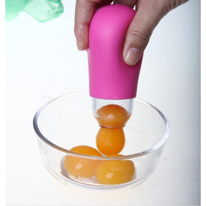 น่ารักสะดวกครัว DIY Gadget ซิลิโคนไข่แดงสีขาว Seperator ดูด Divider กระชอนกรอง
