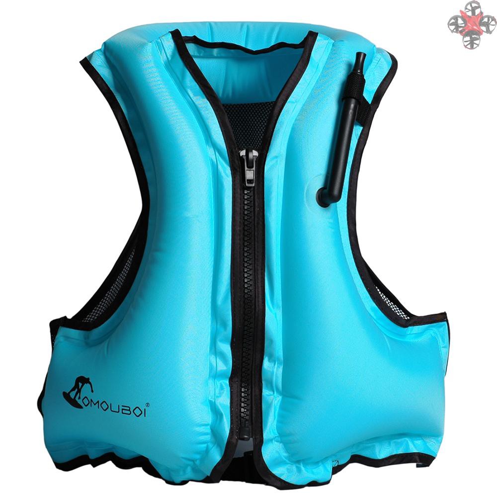 TOP-Adult Inflatable Swim Vest เสื้อชูชีพสําหรับดําน้ําดูปะการังลอยอุปกรณ์ว่ายน้ํา Drifting Surfing 