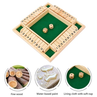 Kids Children 4 X Players Shut The Box Family Game Wooden Traditional Pub Dice