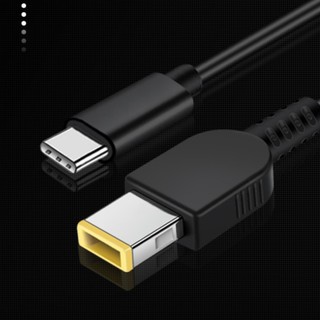 JC_ready stock_พอร์ตสี่เหลี่ยม Type-C ไปยัง Lenovo พร้อมสายชาร์จแบบเข็มสายหลอก PD USB-C ชาร์จเร็ว TO แล็ปท็อป ThinkPad ห