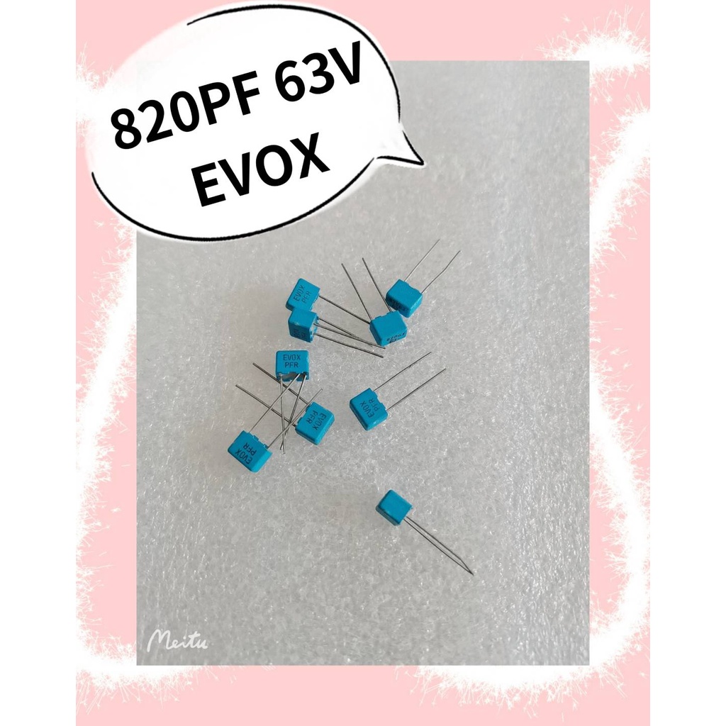 820PF 63V EVOX  方块电容  10ชิ้น/1ชุด