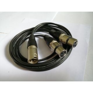 สาย XLR 1 ข้าง - ไมค์ 2 ข้าง ยาว 2 เมตร