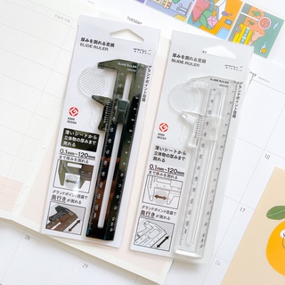 Midori CL Slide Ruler Clear ไม้บรรทัดวัดความหนา แบบพลาสติกใส ขนาด 15 ซม.