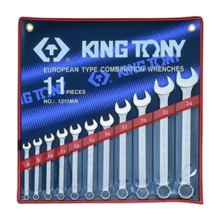 kingtony ประแจแหวนข้างปากตาย 11 ตัวชุด 8-24 มิล (Silver)