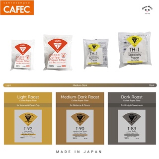 CAFEC Abaca and T-Series Coffee Paper Filter - กระดาษกรองกาแฟสำหรับดริปร้อน