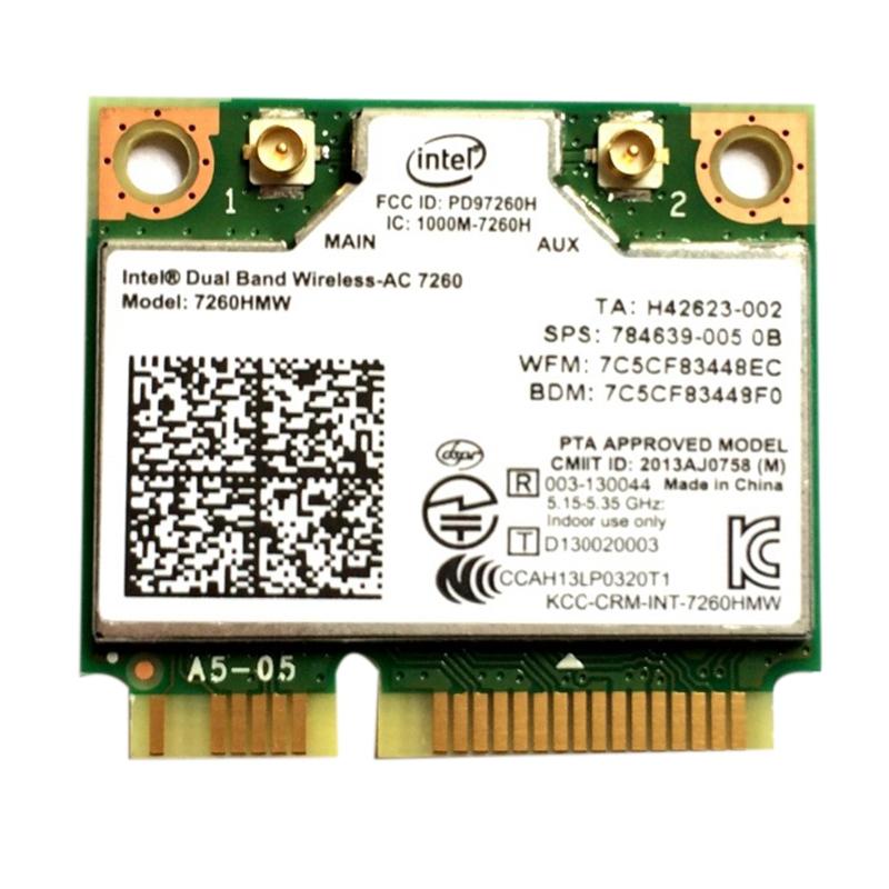Dual Band ไร้สาย 7260 สําหรับ Intel7260 7260AC 7260HMW 2.4 และ 5G 867M BT4.0 MiniPCIe WiFi การ์ดไร้ส