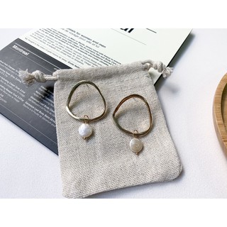 valerie.galleria ต่างหูแฟชั่น rounded gold earrings