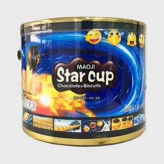 Maoji Star cup 600g. มาโอจิ สตาร์ คัพ ช็อกโกแลต วิท บิสกิต 600กรัม. ถ้วยเล็ก (100ถ้วย)