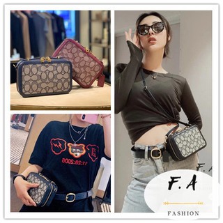 F.A (ของแท้ 100%) COACH 4813 กระเป๋าอเนกประสงค์ / กระเป๋าสะพายไหล่เดี่ยว / กระเป๋าคาดเอว กระเป๋ากล้อง ดอกไม้และหนังเก่าส