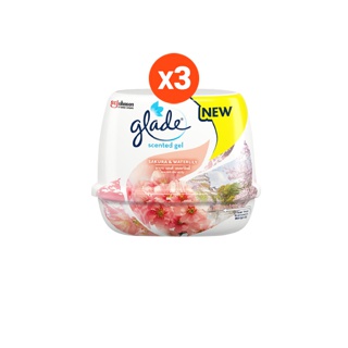 เกลดเซ็นท์เต็ด เจลหอมปรับอากาศกลิ่นซากุระ 180กรัม แพ็ค 3 Glade Scented Gel Air Freshener Sakura 180g Pack 3