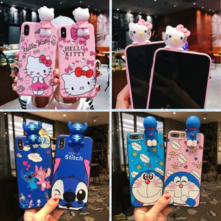 เคส Samsung A34 A33 A32 A30 A23 A21S A20 A10 A10S 4G 5G 3D Cartoon Doraemon Kitty Stitch Doll Soft Case