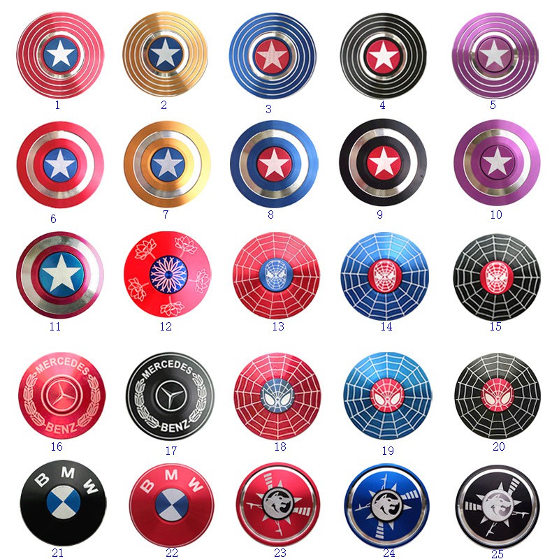 Captain America Hand Spinner กัปตันอเมริกา Spinner, Spiderman, Avengers Alliance Exclusive Metal Fidget Spinner Gyro