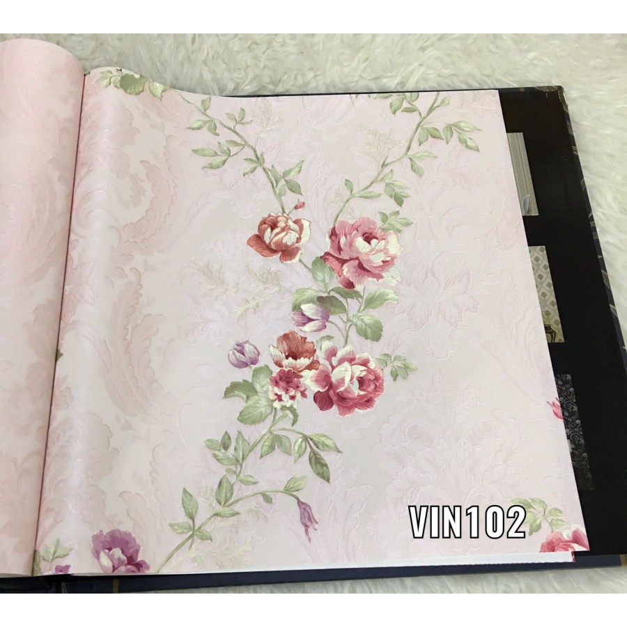 SHABBY VINCENZO FLOWER MOTIF วอลล์เปเปอร์ติดผนัง