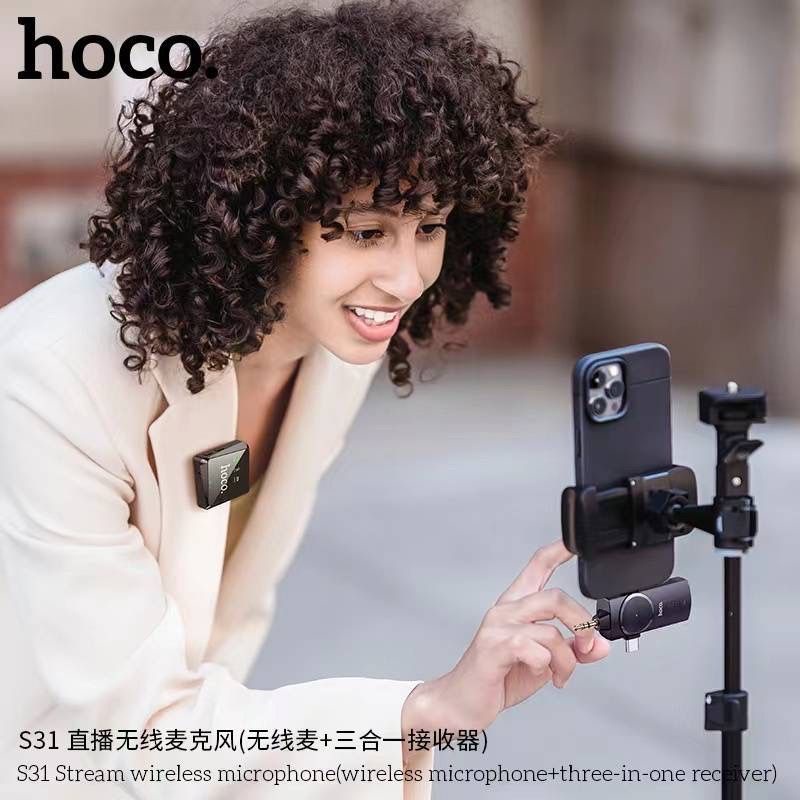 Hoco S31( 3In1) Stream Wireless Microphone ไมค์ไร้สายสำหรับไลฟ์สด | Shopee  Thailand