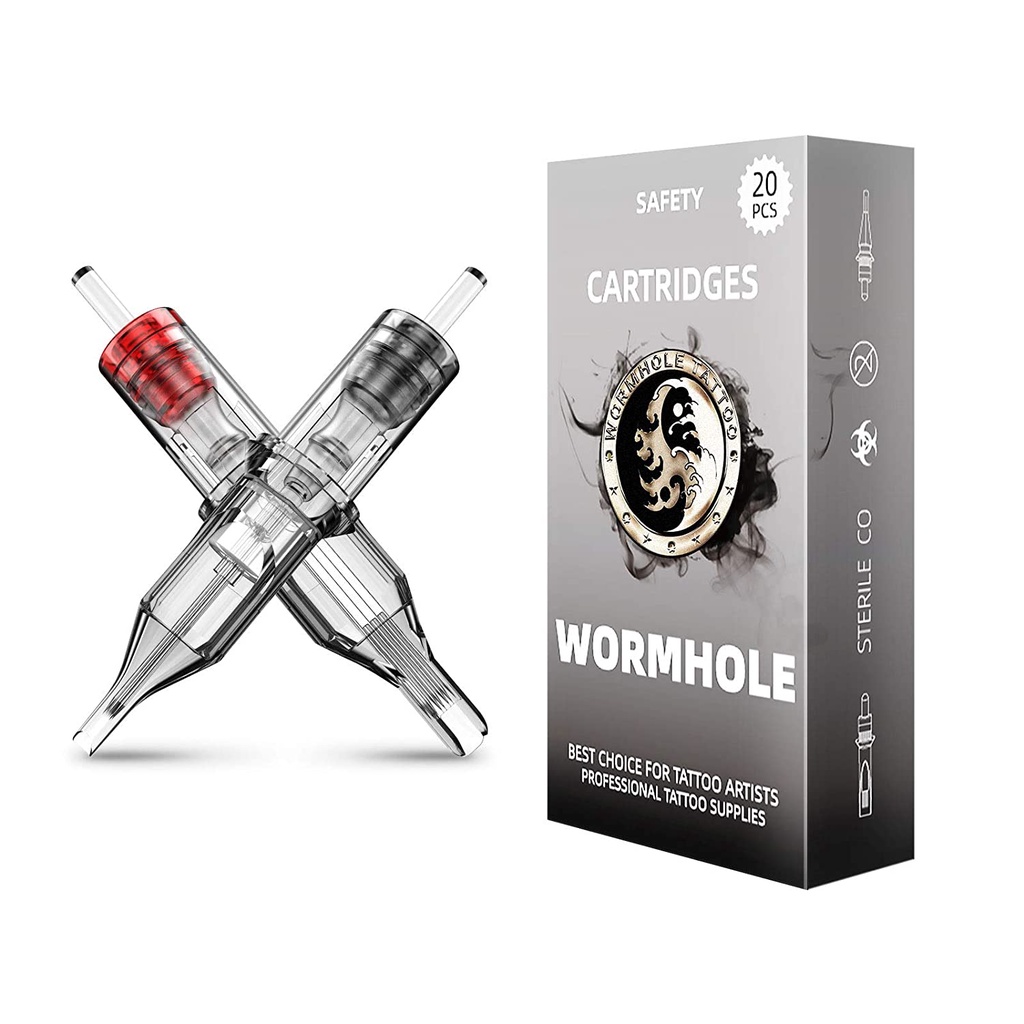 Wormhole Tattoo ตลับหมึกเข็ม 20 ชิ้น Professional ทิ้งฆ่าเชื้อเข็มสักปลอดภัย RL/RM/RS/M1 #12 มาตรฐาน