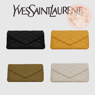 ราคาต่ำสุดของ Shopee 🔥 ของแท้ 100% 🎁 Yves Saint Laurent ใหม่เอี่ยม SADE lambskin inflatable envelope clutch