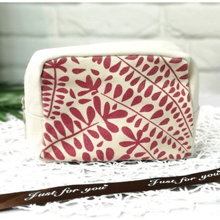 Clarins cosmetic bag ผ้าเนื้อนิ่ม ทรงเหลี่ยม