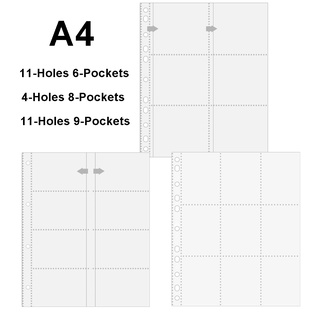 แฟ้มพลาสติกใส ขนาด A4 6 ช่อง 8 ช่อง 9 ช่อง สําหรับใส่รูปภาพ อัลบั้ม PP 10 ชิ้น